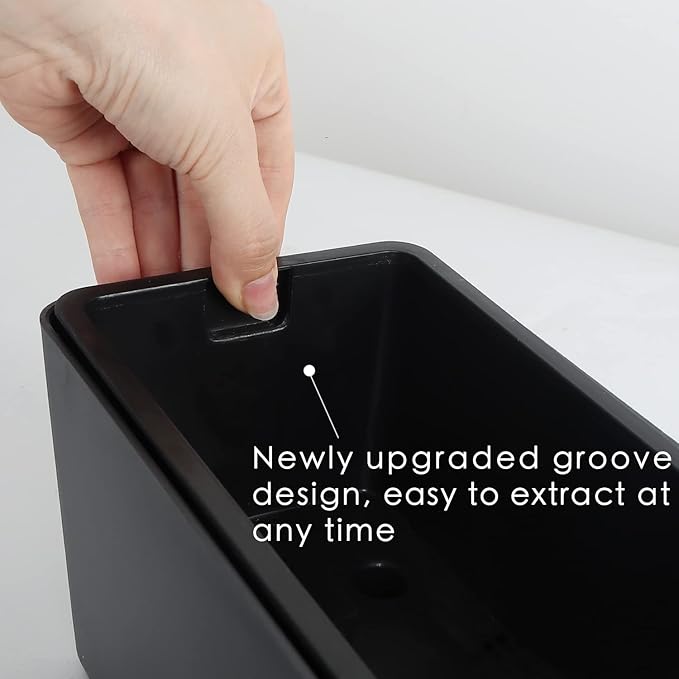 Elongated Self Watering Planter Pots Window Box 5.5 x 16 inch Indoor Home Garden Modern Decorative Planter Pot for All House Plants Flowers Herbs (Dark Grey,1-Pack)