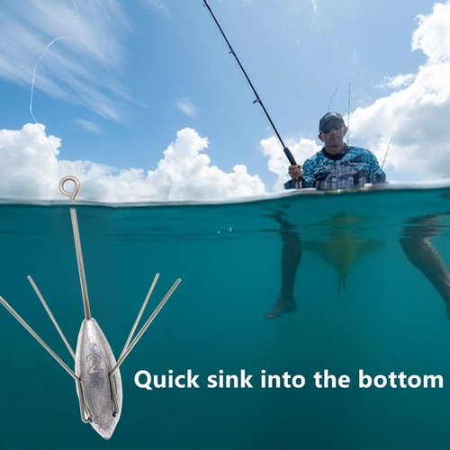 5 Pcs Sputnik Sinker Fishing Weights Lead Surfing Casting Spider Sinkers Long Tail Fishing Equipment for Catfish Saltwater Beach Sand Ocean (3oz - 5pcs)