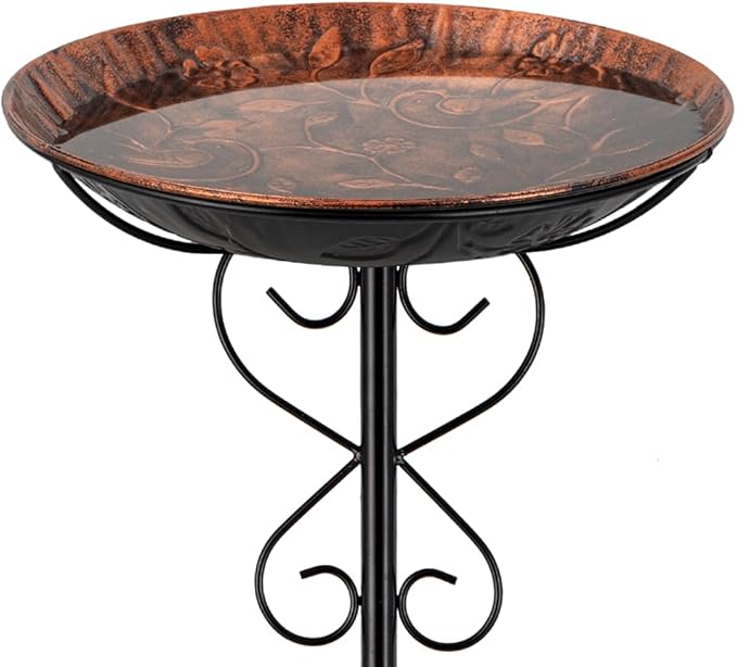 Metal Bird Bath for Outside,41 Inches Cast Iron Outdoor Bird Bath Bowl Birdbath & Standing Bird Feeder for Garden Yard Lawn Decor