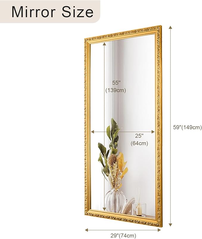 Large Decorative Mirror for Wall Decor, Big Vanity Mirror for Bathroom