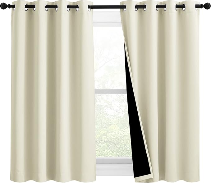NICETOWN Warm Curtains for Winter, Bedroom Full Blackout Curtain Panels
