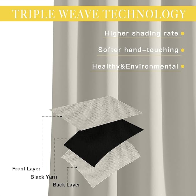 NICETOWN Room Divider Curtain 132 Inches Long, Wide Blackout Sliding Door