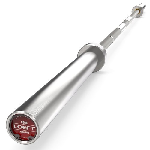 LOEFT Professional Powerlifting Barbell, 7ft 20KG 29MM Olympic Powerlifting Barbell with Aggressive Knurling, 2000 lbs Capacity 205K PSI Weight Bar Fit 2" Plates for Bench, Squat, and Deadlift (02Stainless steel)