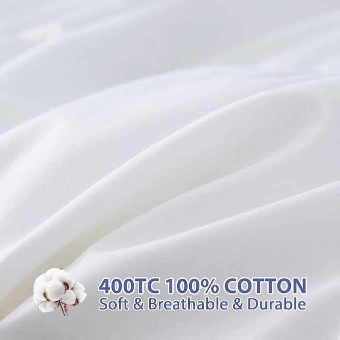 ABENE Mattress Topper for Back Pain Relief, Extra Thick Mattress Pad Pillowtop, Soft Mattress Protector Cover with 8"-21" Deep Pocket (Pure White, Queen, Feather Down)