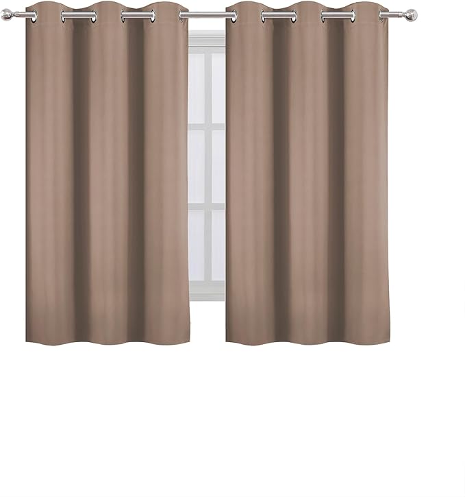 LEMOMO Cappuccino Blackout Curtains 42 x 54 Inch Length Set of 2 Panels Grommet