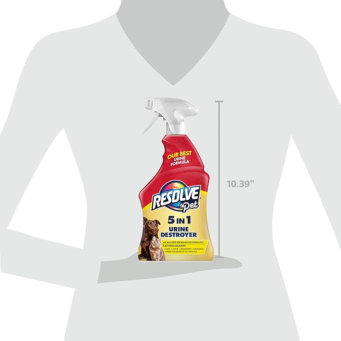 Resolve Pet Specialist Urine Destroyer Carpet Cleaner Spray ?€? Urine Eliminator for Pet Stains & Odors Up to 7 Days Old, 22oz