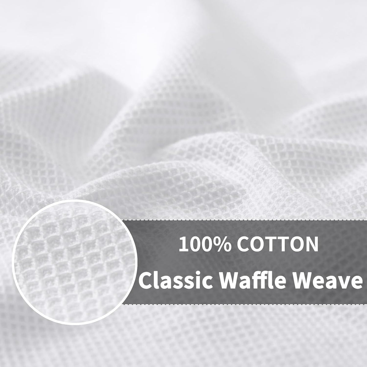 Homaxy 100% Cotton Waffle Weave Kitchen Towels - 4 Pack Soft and Absorbent Dish Towels - 16 x 26 Inches Quick Dry Hand Towels - White