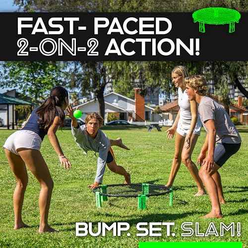 GoSports Slammo Game Set (Includes 3 Balls, Carrying Case and Rules) - Outdoor Lawn, Beach & Tailgating Roundnet Game for Kids, Teens & Adults