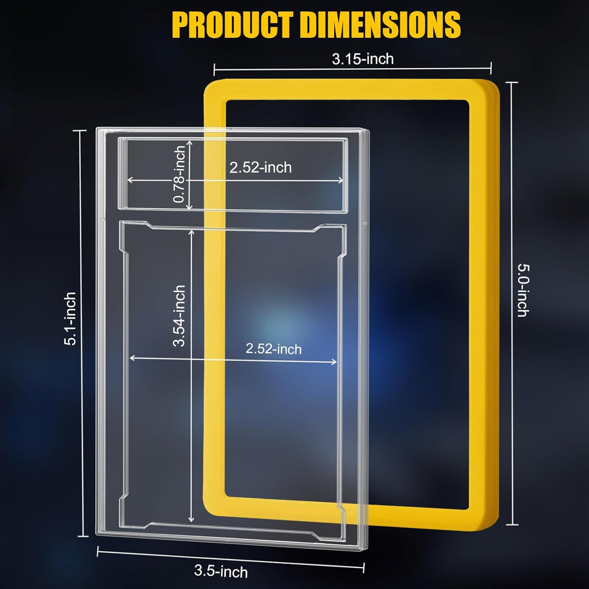 PSA Graded Card Slab Bumper Set - Hard TPU Protectors with Label Position for Game & Trading Cards