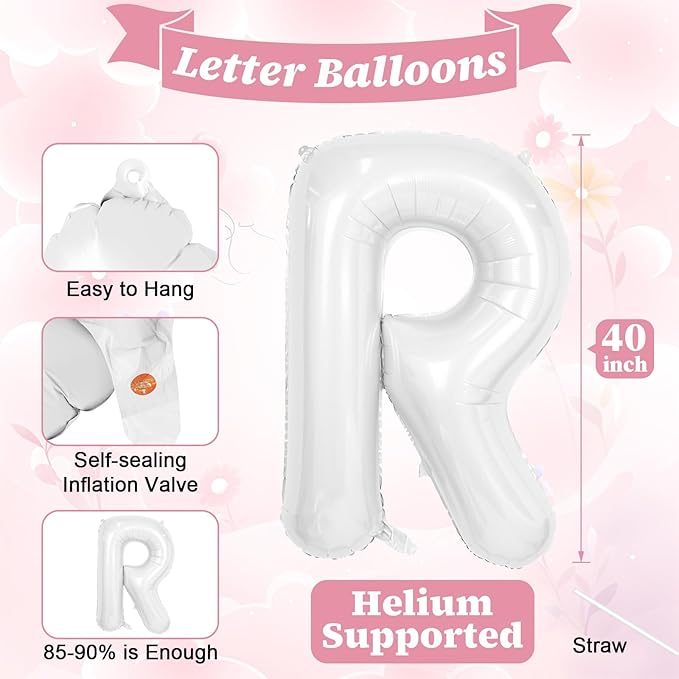 40inch White BRIDE Letter Balloons, Giant White Bride Foil Helium Balloon Banner with Heart Balloon for Bride to Be Wedding Engagement Bridal Shower Bachelorette Party Decoration