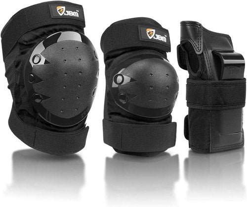 JBM Knee Pads, Elbow Pads & Wrist Guards Set - Protective Gear for Inline Skating & Skateboarding