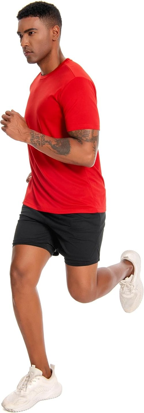 Nutria Men's Dry Fit Workout Shirts - 3 Pack Short Sleeve Athletic Tees | Moisture-Wicking & Breathable