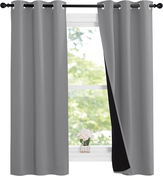 NICETOWN Noise and Lights Block Out Curtains, Thermal Insulated 100% Blackout