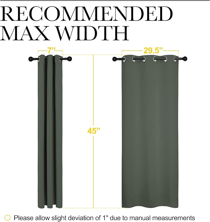 NICETOWN Dark Mallard Blackout Curtain Panels
