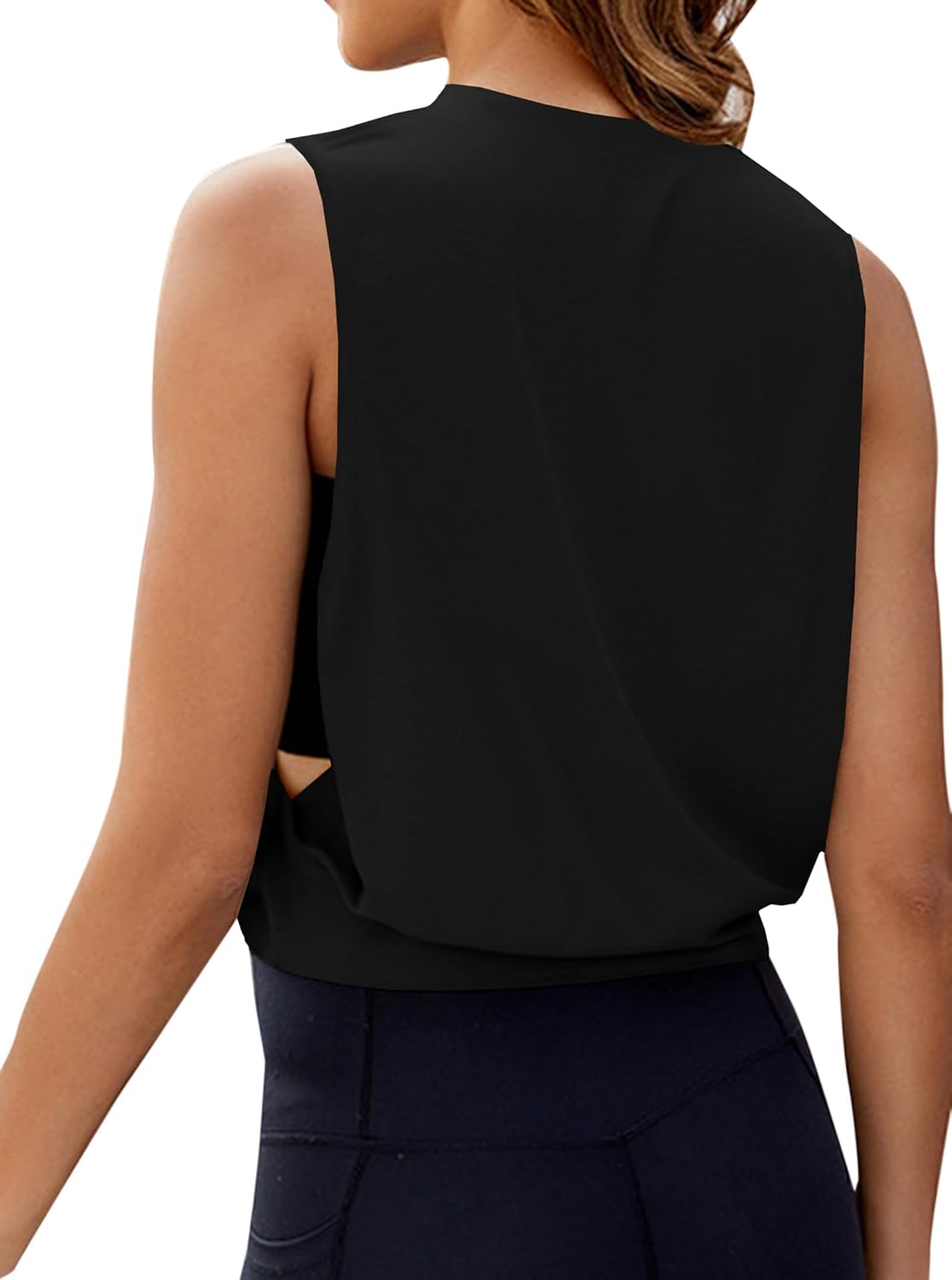 Remidoo Women's Sleeveless Crop Tank Top - Open Side Design for Gym Workouts | Athletic Shirt