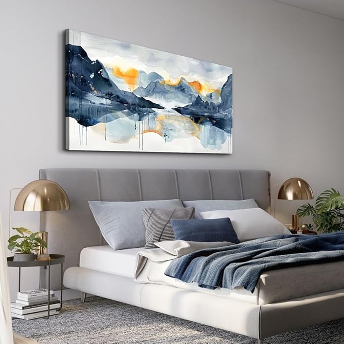 FUHAIHUA Large Canvas Wall Art For Living Room Home Decorations For Bedroom Office Wall Decor Abstract Watercolor Pictures Aesthetic Paintings Art Prints Contemporary Decor 30x60 In