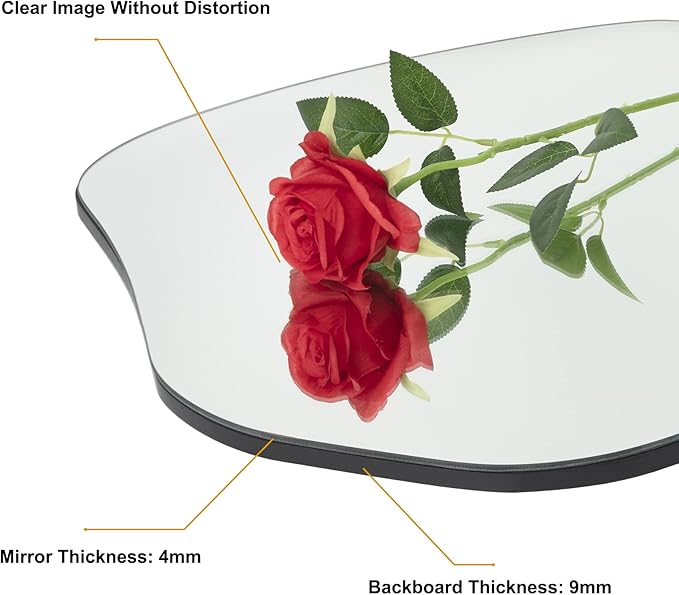 BOMINICA Irregular Wall Mirror Asymmetrical Mirror Frameless Mirror for Bathroom Living Room Entryway Bedroom, 20" x 20"