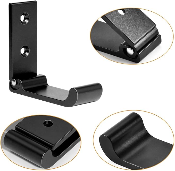 Folding Coat Hooks, Matte Black Wall Hooks