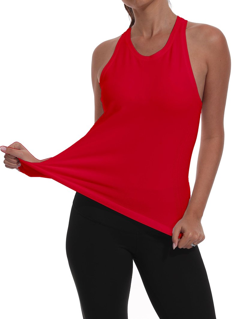 Moefanso Women Seamless Tank Racerback Sleeveless Running Athletic Top