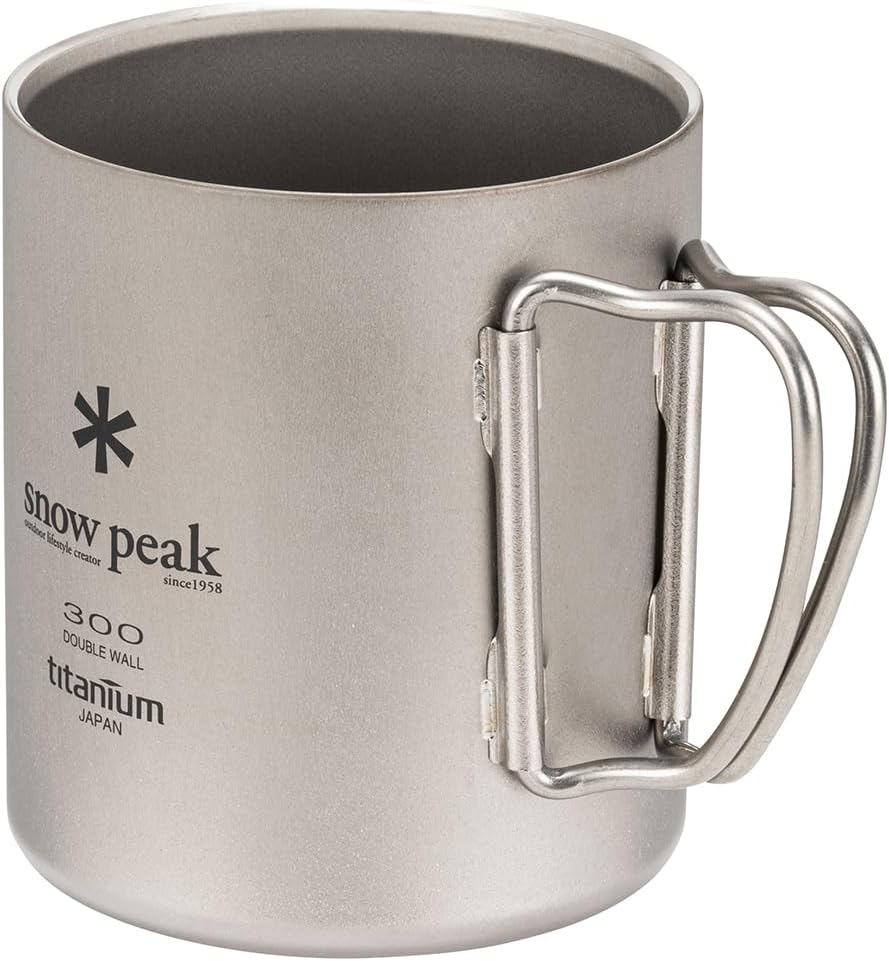 Snow Peak 300ml Double Wall Titanium Insulated Camping Mug - Lightweight & Durable
