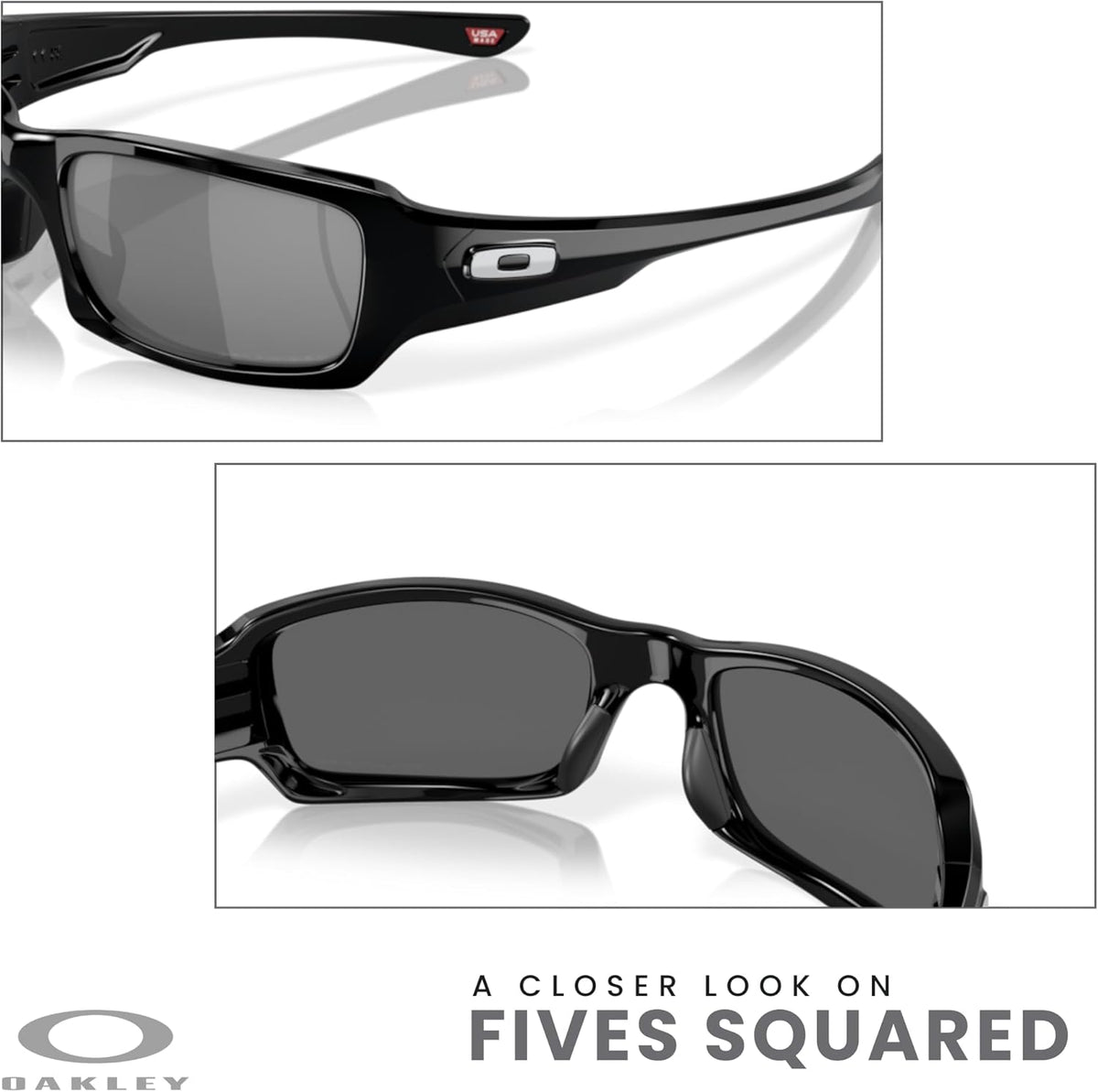 OAKLEY Fives Squared OO9238 Sunglasses For Men + BUNDLE Leash+ Bundle Accessory Leash Kit, Microfiber Pouch