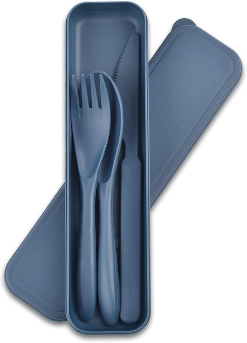 LAGAHS Picnic Cutlery, Reusable Plastic Table Cutlery, Lunch Box, for Travel Picnic Camping Work School or Daily Use (Blue)