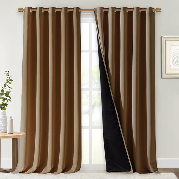 NICETOWN Total Shade Curtains and Draperies, Package of 2, 62 inches Wide x 95