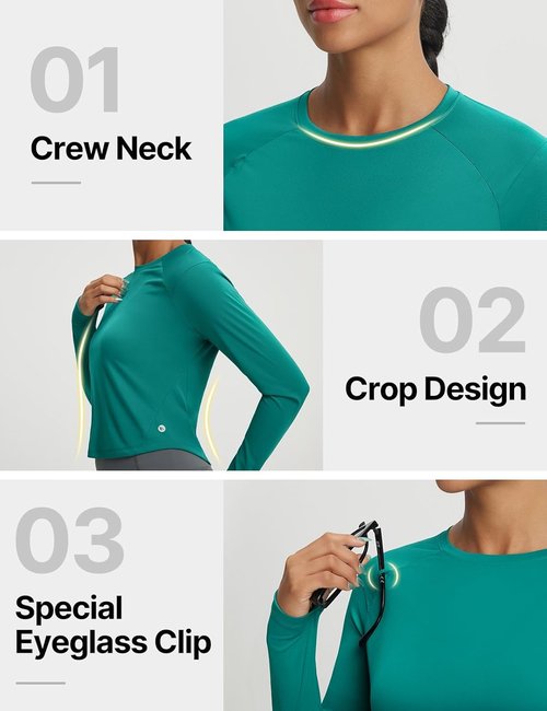 Baleaf Women's Long Sleeve UPF 50+ Sun Shirt - Lightweight UV Workout Top for Hiking & Fitness