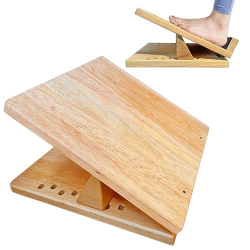 KIJO Studio Professional Wooden Calf Stretcher Slant Board 500 lbs Weight Capacity 16-Angle Adjustable Incline Calf Stretch Slant Board for Calf Stretching Exercise Squat & Physical Therapy