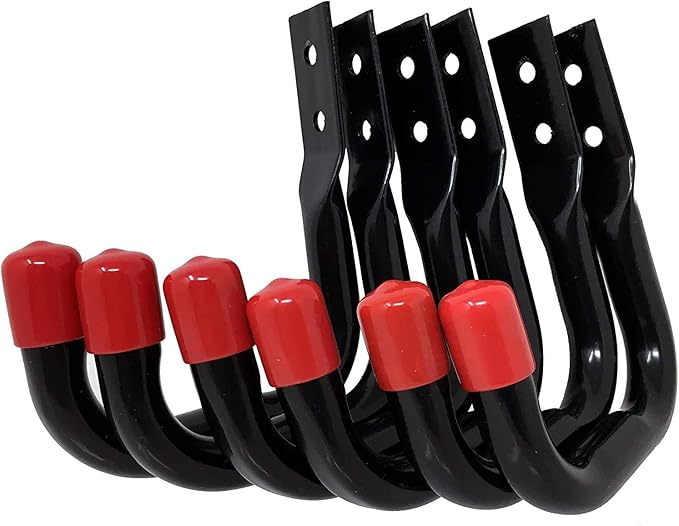 Tetra-Teknica UH03-6P Heavy Duty Garage Storage Utility Hooks, Color Black