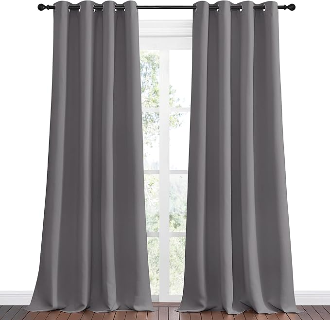 NICETOWN Bedroom Blackout Curtains Panels, 1 Pair, 55 inches by 108 Inch