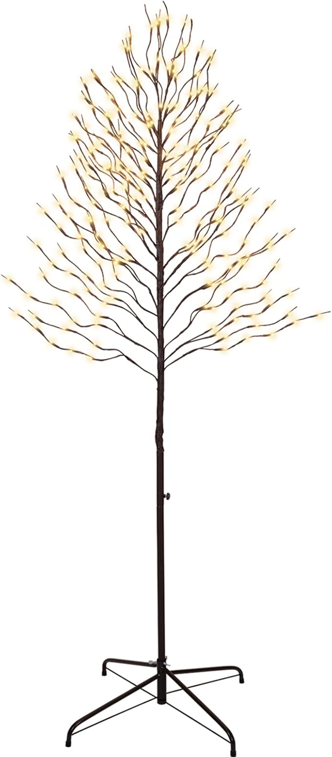 Star Light Trees, 6ft Lighted Branches with Warm White Fairy Lights, Indoor Outdoor Christmas & Wedding Decor (Brown Branch Star Trees)