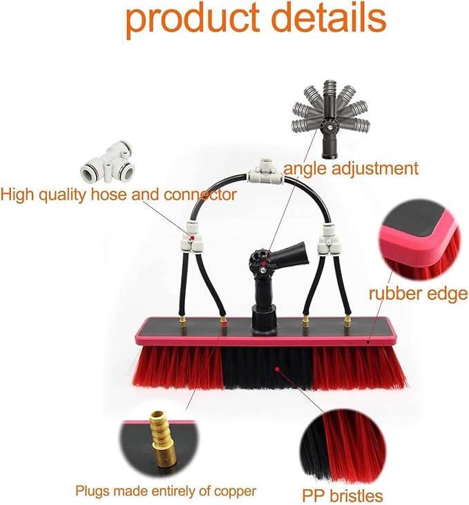 Window Cleaning Telescopic Pole Window Cleaning Kit, Window Cleaning Water Fed Poles Roof Cleaning Tools with 20M Water Supply Pipe, Solar Panel Cleaning Brush(30cm Head,36FT/10.8M)