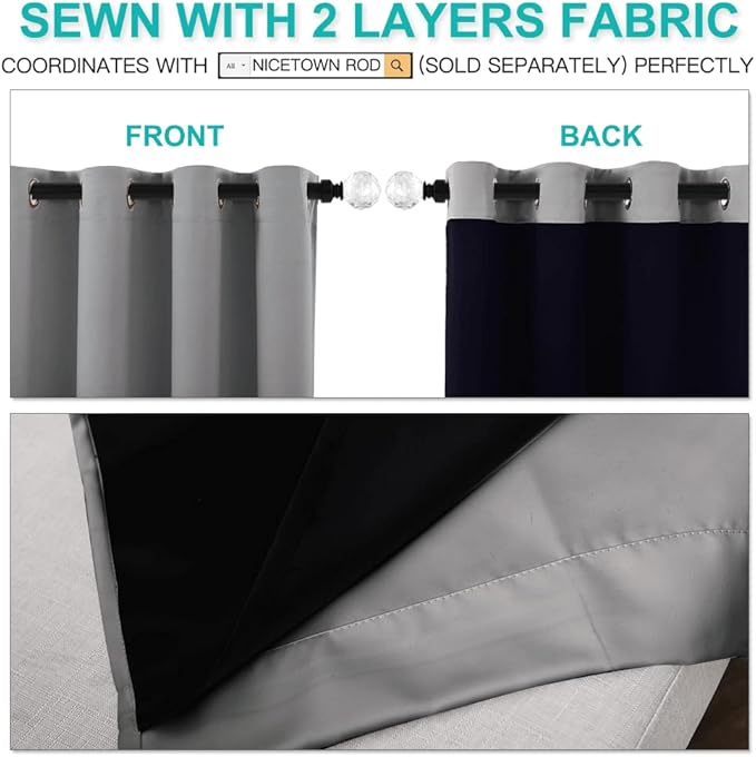NICETOWN Total Shade Curtains and Draperies, Heavy-Duty Full Light Shading