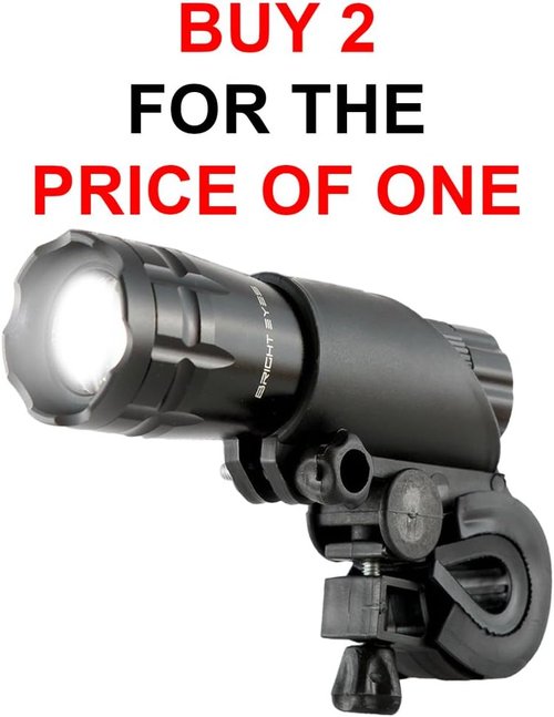300 Lumen LED Bike Light Set - Waterproof Aluminium Headlight & Taillight (2-Pack) with Batteries