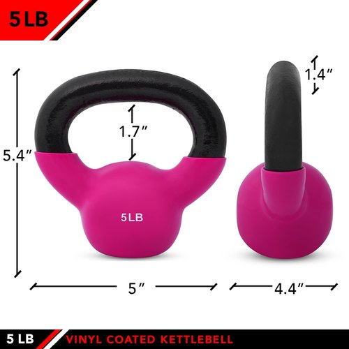JFIT Kettlebell Weights - Durable Vinyl Coated Iron for Enhanced Strength Training | 10 lbs