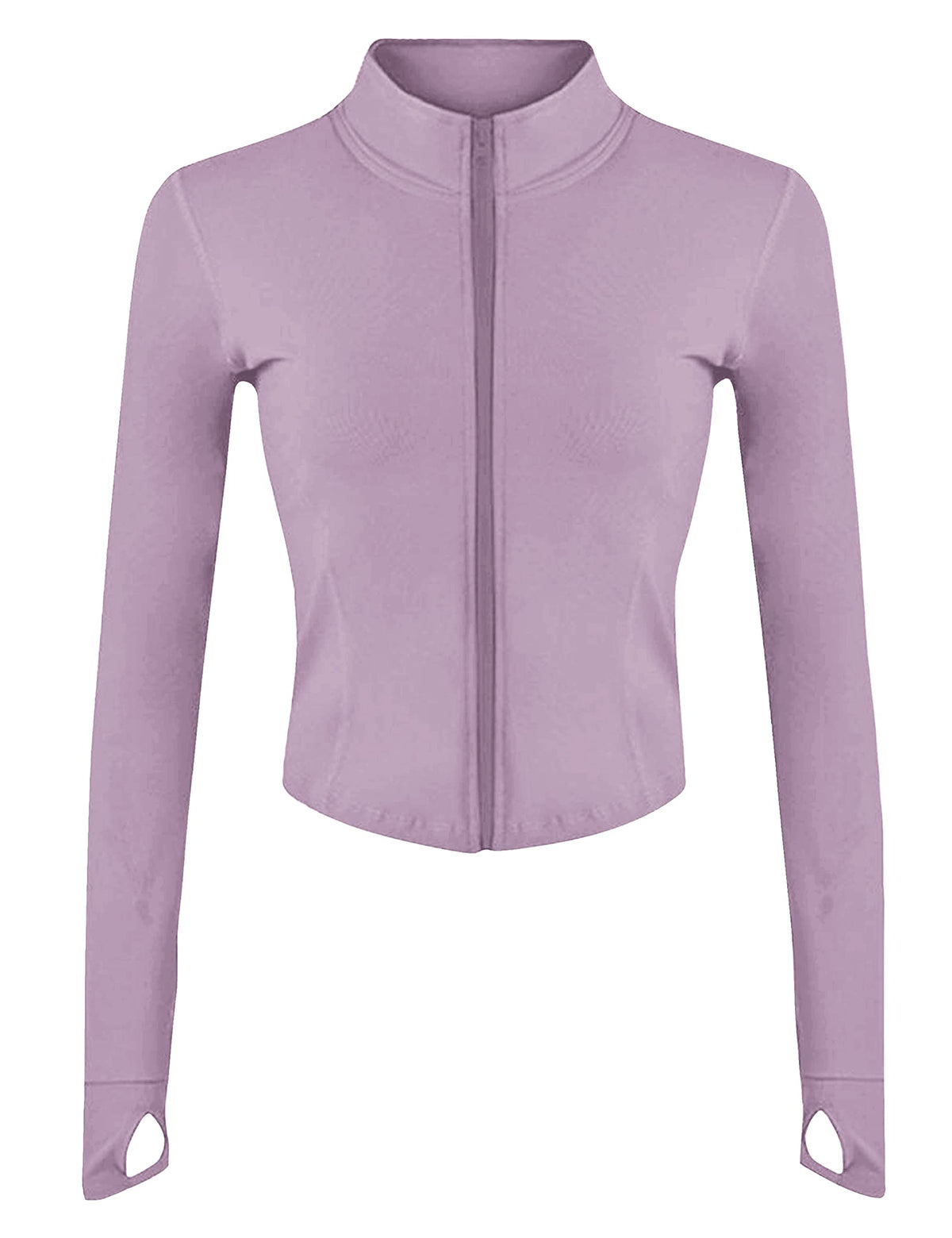 Lviefent Womens Lightweight Full Zip Running Track Jacket Workout Slim Fit Yoga Sportwear with Thumb Holes (Purple-S)