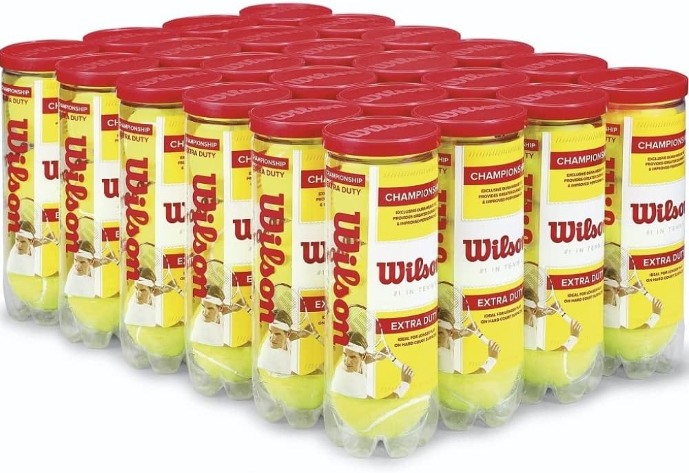 Wilson Championship Tennis Balls - High-Performance 3 Ball Cans | 24 Can Case for Competitive Play