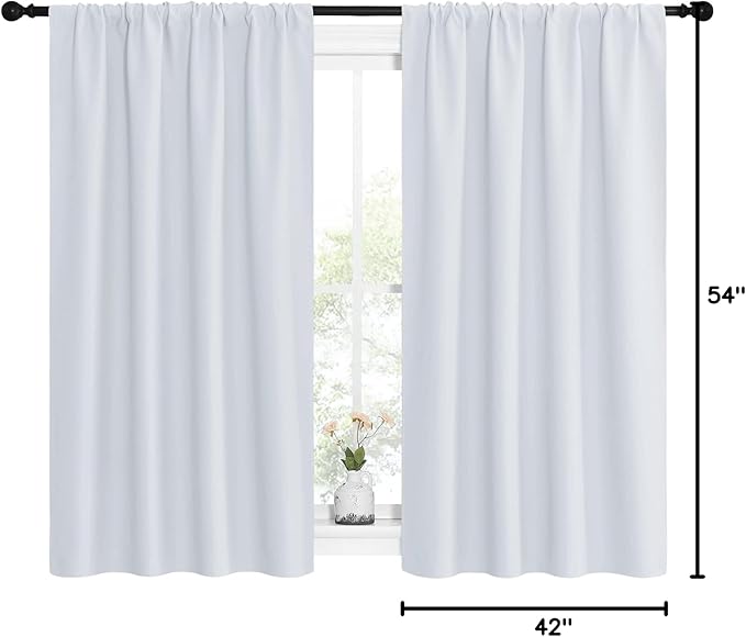 NICETOWN Greyish White Window Curtain Panels