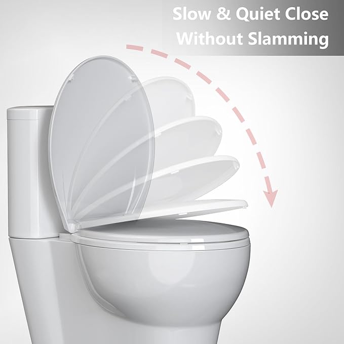 17” Round White Commercial Toilet Seat – Heavy Duty Plastic, Slow Close Lid, Quick-Release Hinges, Easy Clean & Install, Global Fit, 2 Pack – Color: F2040 Imitation American Standard Toilet