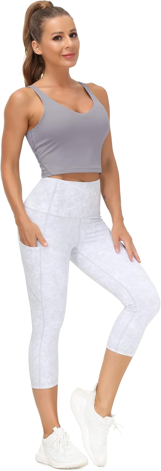 The Gym People Women's Longline Sports Bra - Wirefree Padded with Medium Support