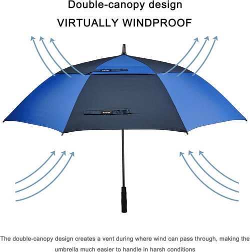 G4Free Golf Umbrella - Oversized 68-Inch Double Canopy, Windproof & Waterproof Design