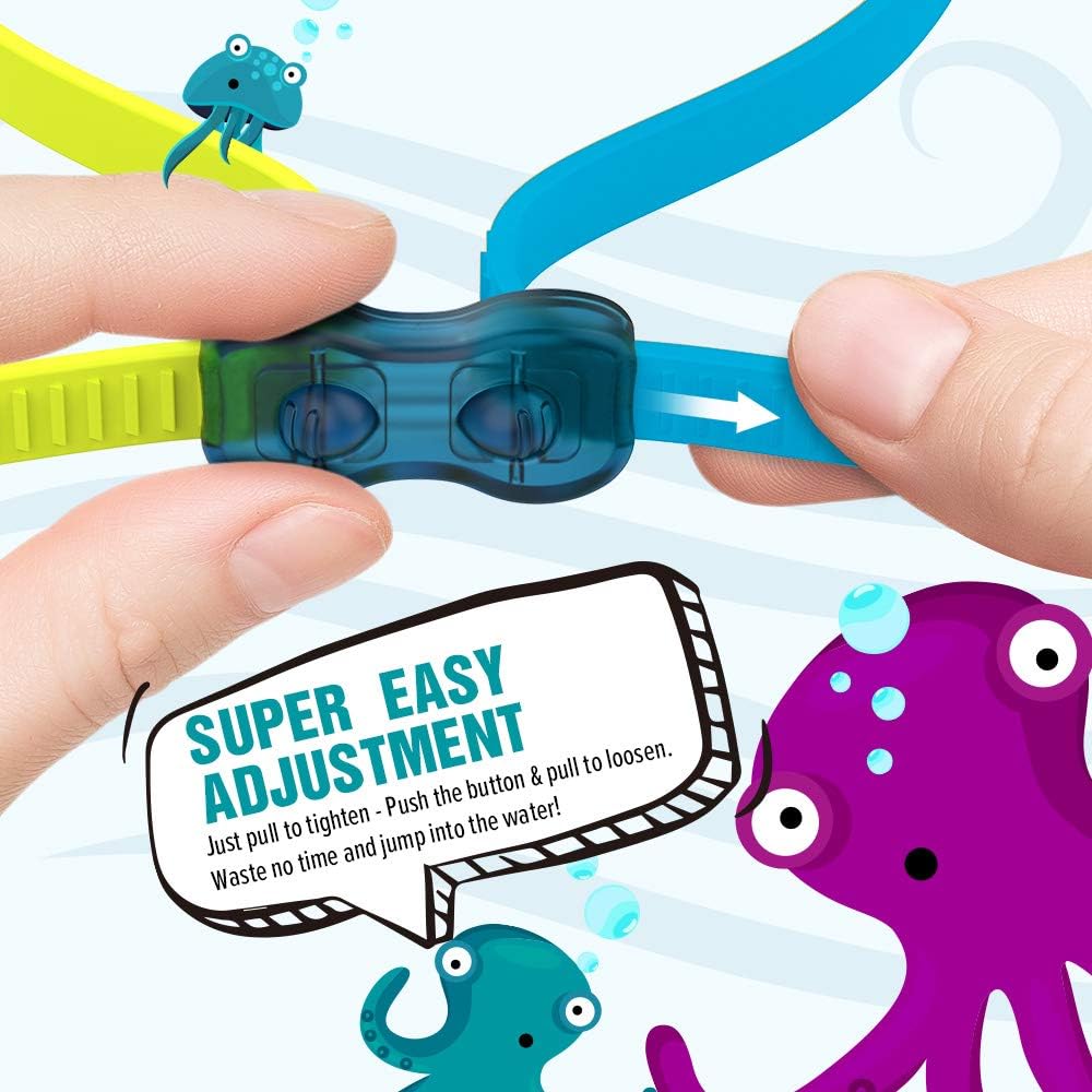 OutdoorMaster Kids Swim Goggles - Quick Adjustable Strap | 2 Pack for Comfortable Swimming