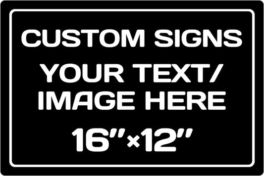 Personalized Aluminum Weatherproof Metal Signs - Multiple Sizes, Custom Text & Picture, Hazard, Garden, Custom Door Signs