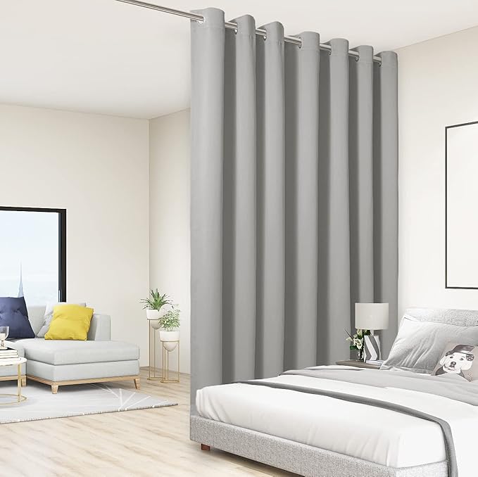 BONZER Room Divider Curtain Total Privacy Wall Extra Wide Grommet Room