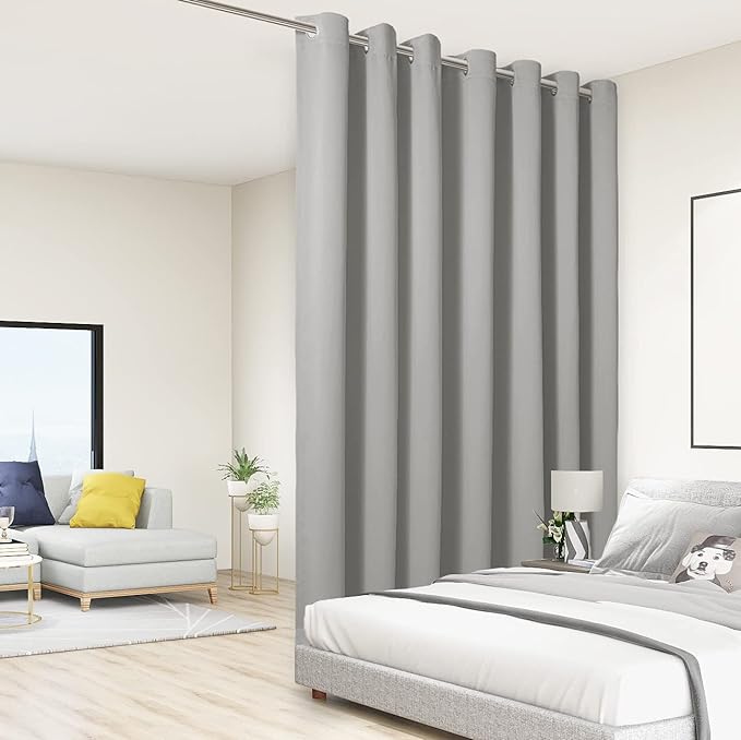 BONZER Room Divider Curtain Total Privacy Wall Extra Wide Grommet Room