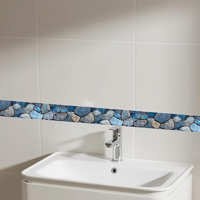 IVN Wallpaper Border Peeling and pasting Wall Stone Texture Decoration Wall