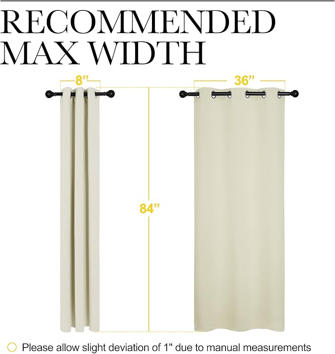 NICETOWN Long Curtains for Windows, Eyelet Top Room Darkening Panels/Drapes for