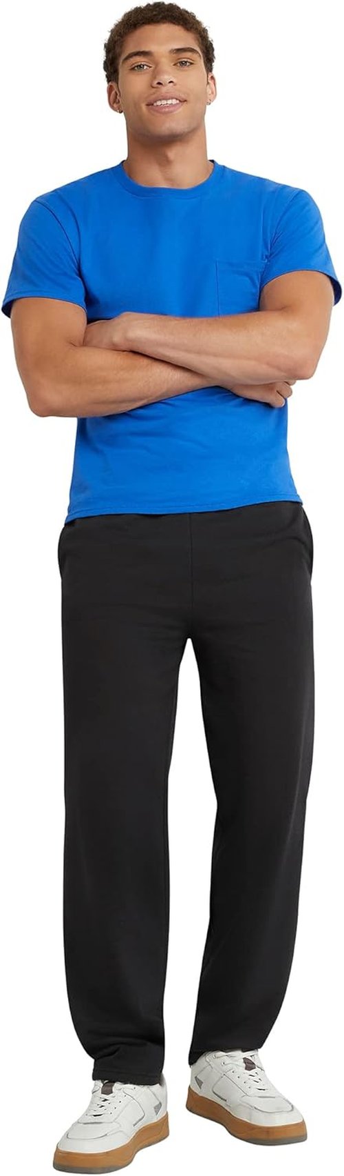 Hanes Men's EcoSmart Sweatpants - Comfortable Athletic Lounge Pants with Pockets | Fleece, Open Hem