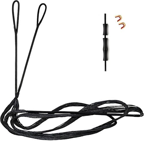 Deerseeker Archery Bow String Replacement - Dacron Bowstring with Finger Protector & Nock Points | 12-16 Strands for 48-70 Inch Recurve & Longbow